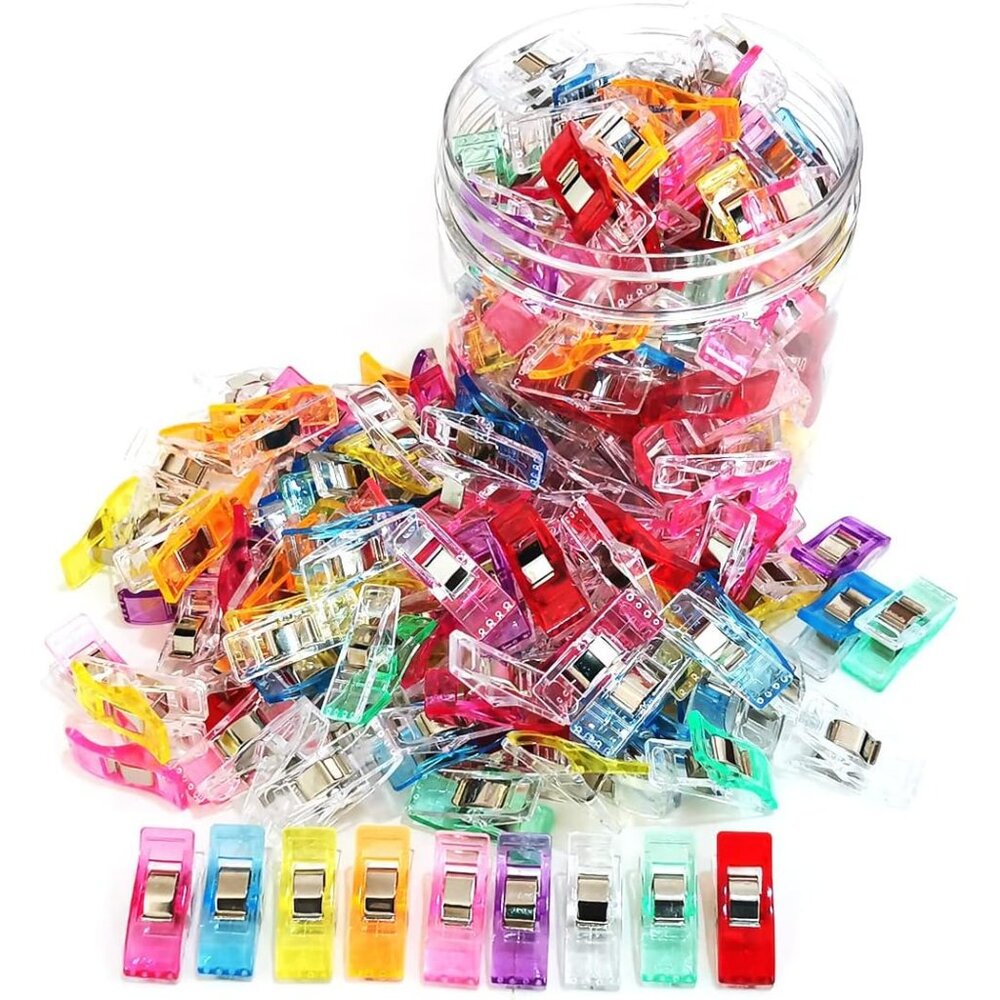 Sewing Clips, 100 Pcs with Plastic Box, Premium Quilting Clips for Supplies Craf